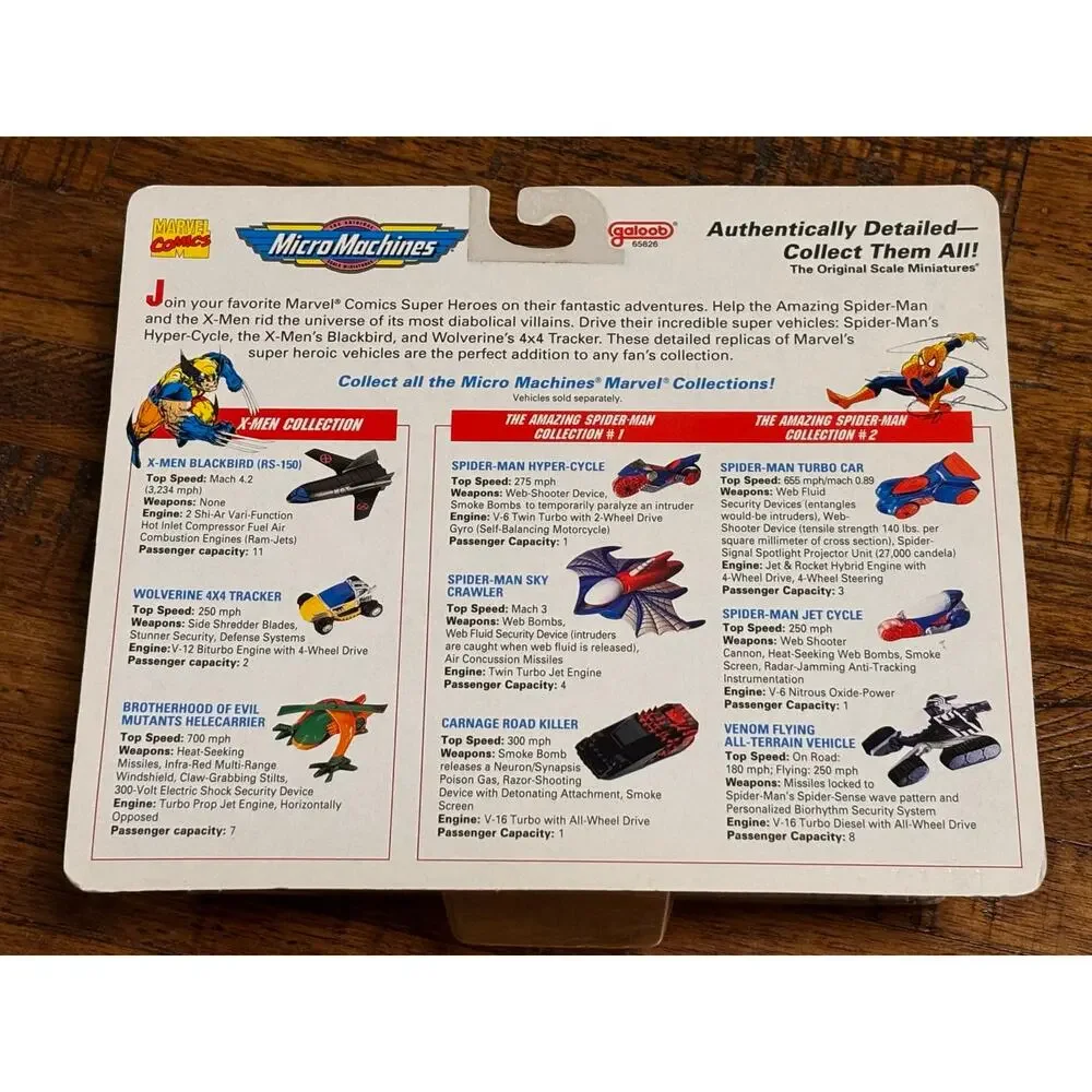 Spider-Man Collection #1 Micro Machines Galoob 1993 New Mini Miniature Vehicles